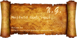 Neifeld Gyöngyi névjegykártya